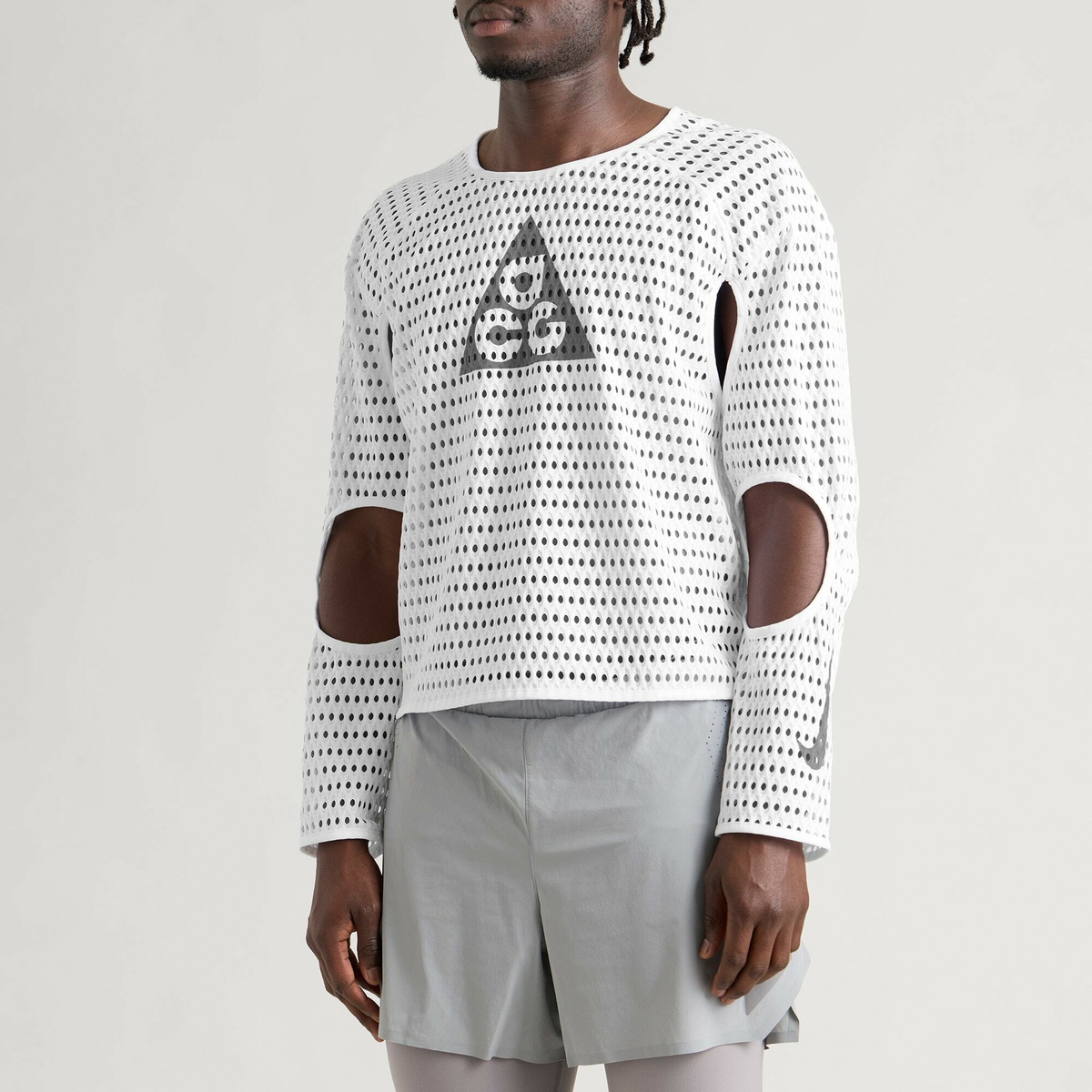Nike Men's ACG Rapidair Long Sleeve in White/Reflective Silver