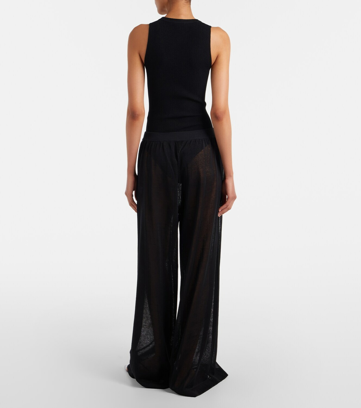 Alaïa Linen and silk wide-leg pants