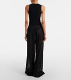 Alaïa Linen and silk wide-leg pants