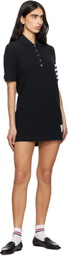 Thom Browne Navy Textured Pique 4-Bar Polo Minidress
