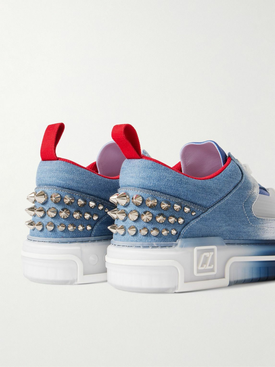 【Christian Louboutin】 Astroloubiデニムスニーカー Christian Louboutin - Astroloubi Spiked Dégradé Denim and