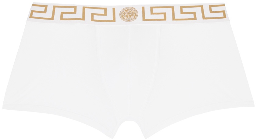 Versace Underwear Three-Pack White Greca Border Boxers Versace Underwear