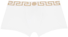 Versace Underwear Three-Pack White Greca Border Boxers