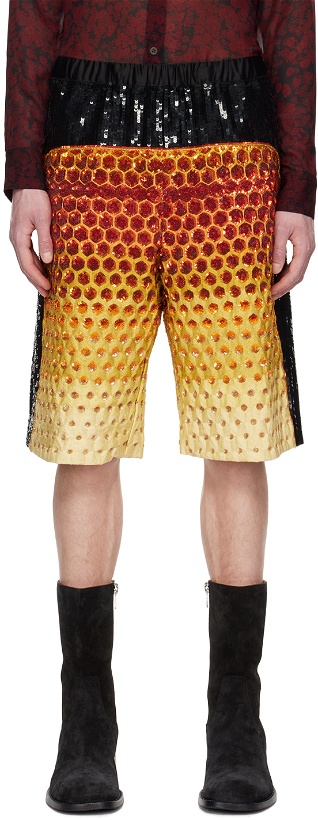 Photo: Dries Van Noten Multicolor Sequinned Shorts