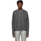 Jil Sander Grey Wool Boxy Crewneck Sweater