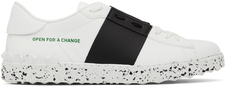 Photo: Valentino Garavani White & Black Open For A Change Sneakers