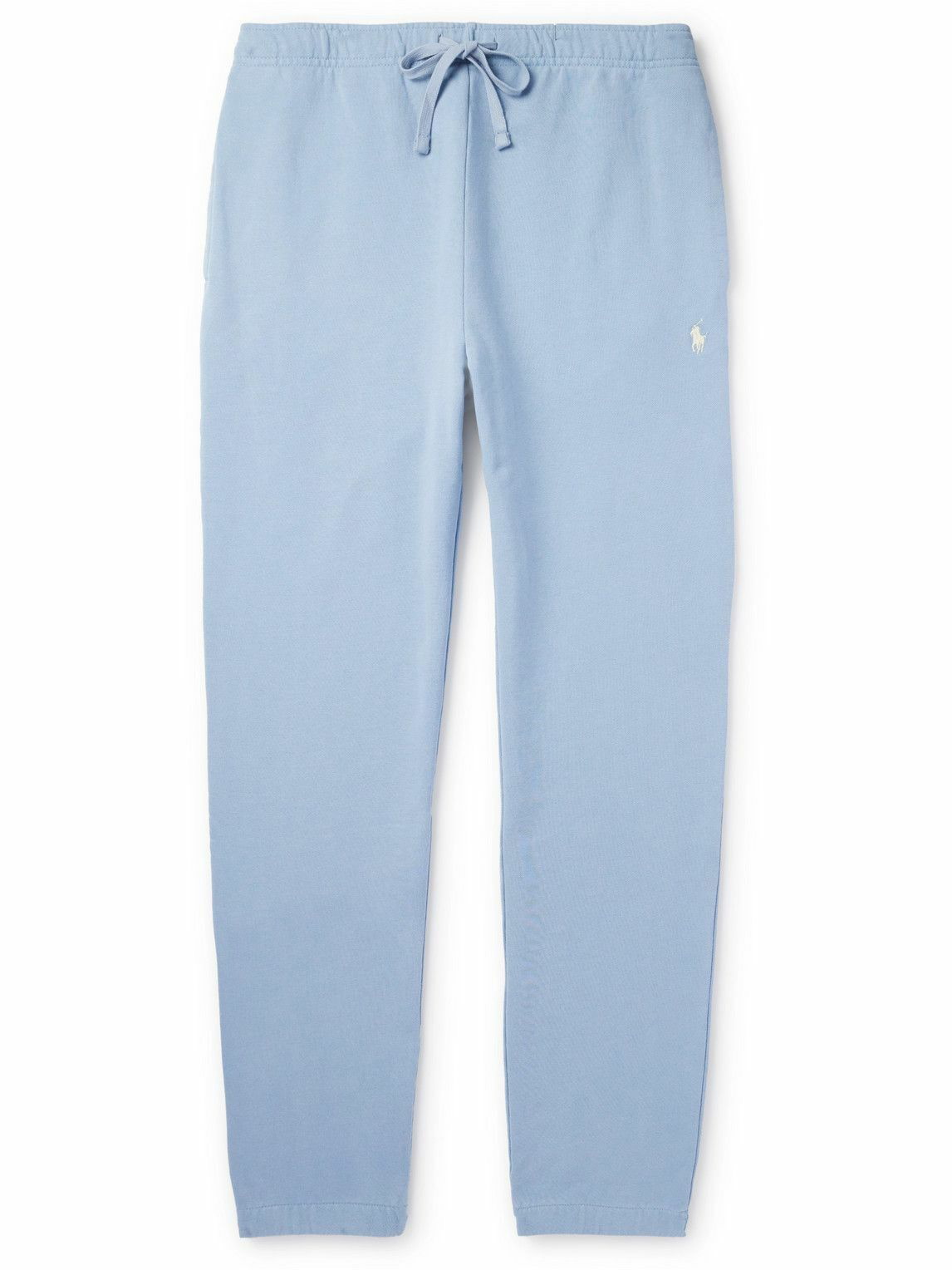 Photo: Polo Ralph Lauren - Tapered Logo-Embroidered Cotton-Jersey Sweatpants - Blue