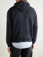A.PRESSE - Vintage Cotton-Jersey Hoodie - Black