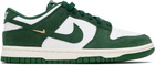 Nike White & Green Dunk Low Sneakers