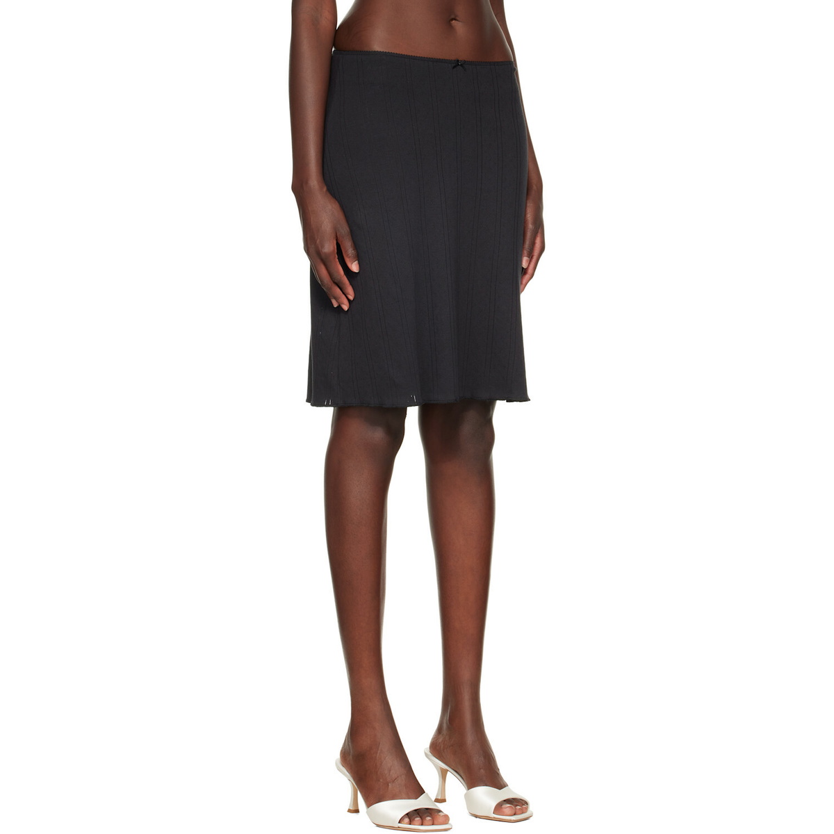 Cou Cou Black 'The Slip' Midi Skirt