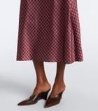 Vince Plaid satin midi skirt