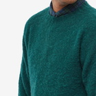 Drake's Men's Brushed Shetland Crew Knit in Forest Green