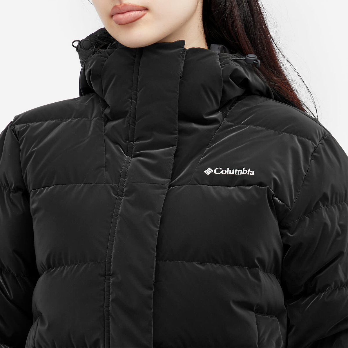 Columbia Women's Bulo Point Down Jacket in Black Velvet Sheen Columbia