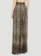 Dolce & Gabbana - Pleated Leopard Print Pants in Brown