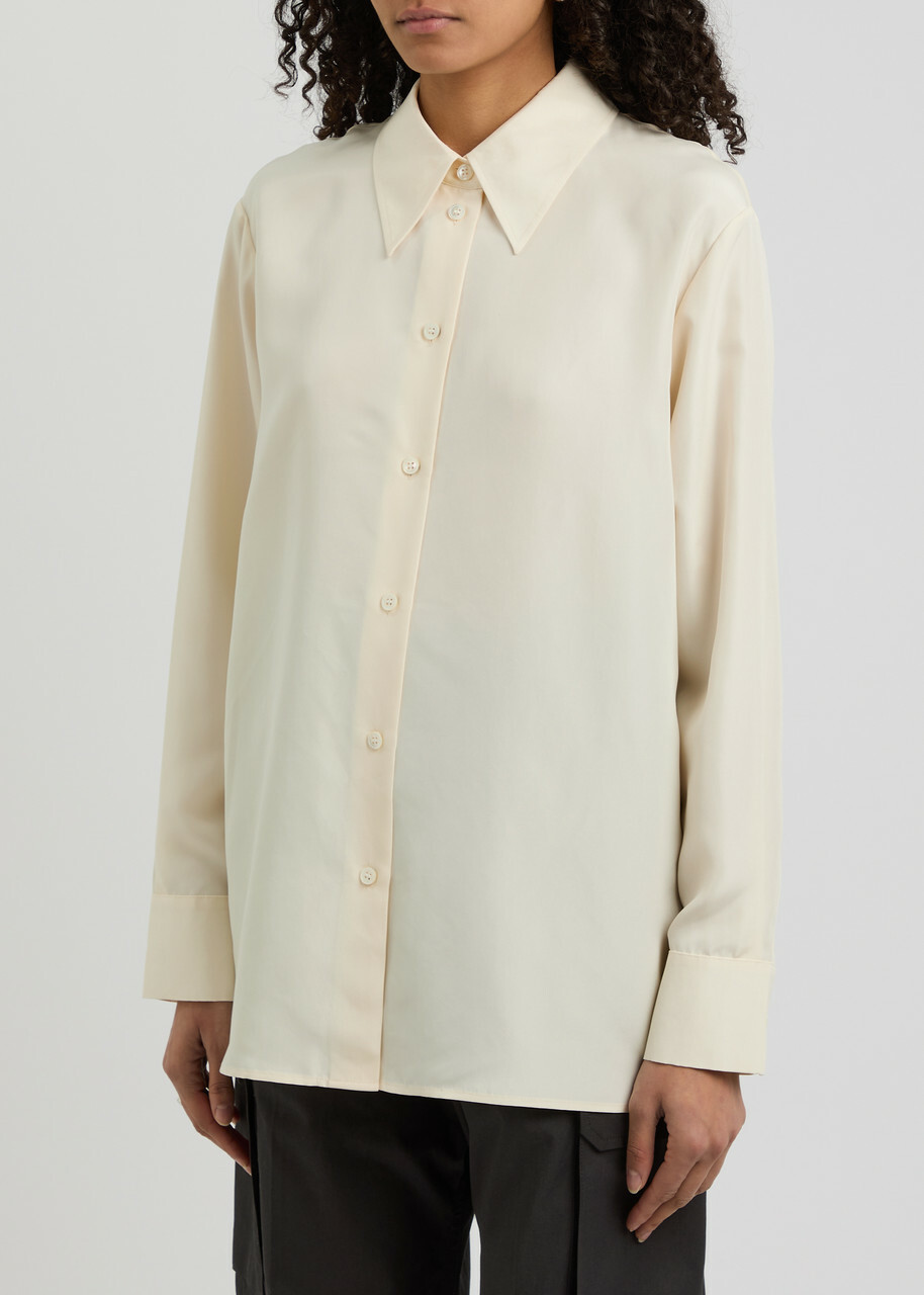 Rohe Washed Silk Shirt Cream