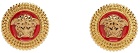 Versace Gold & Red Medusa Biggie Earrings