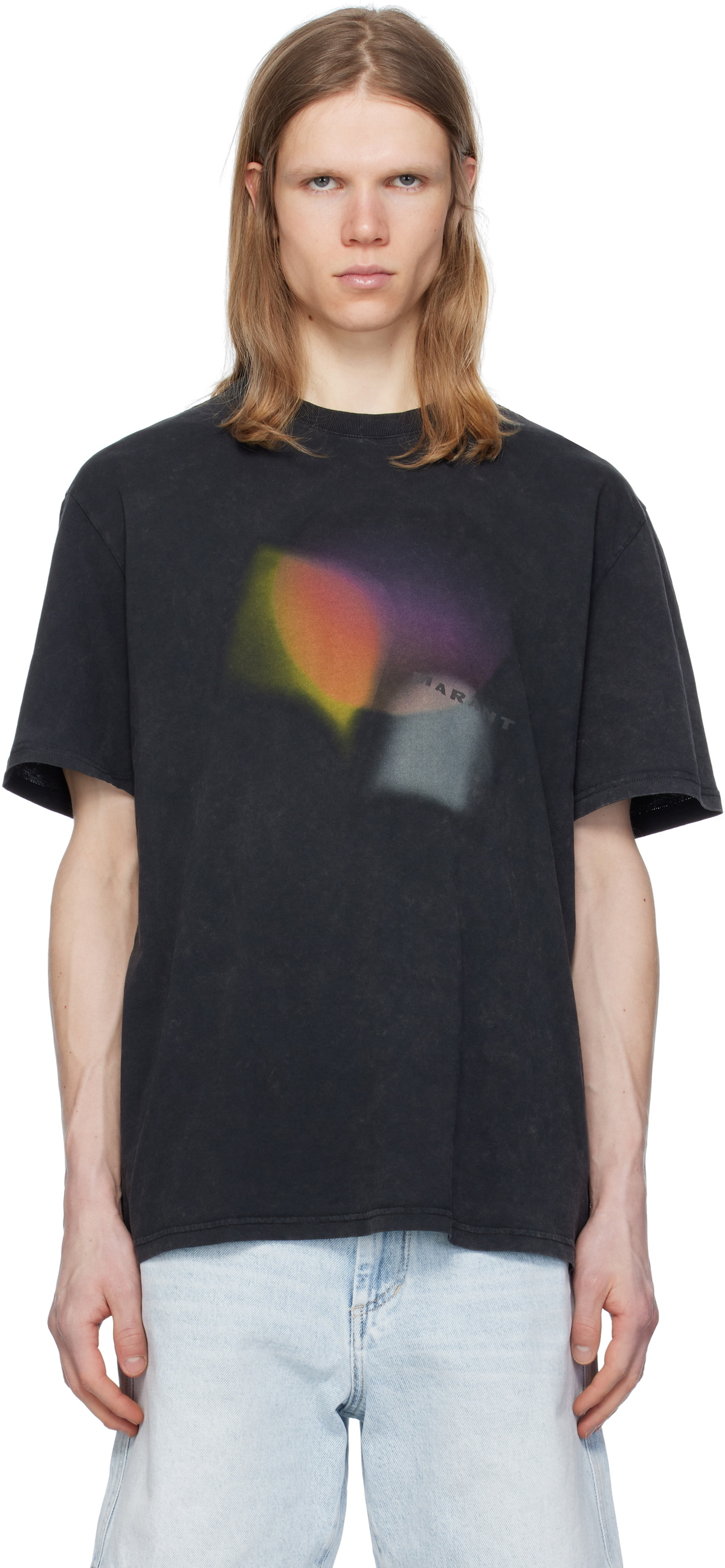 Marant - Hugo Logo-Print Cotton-Jersey T-Shirt - Gray Isabel