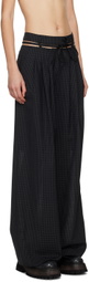 J KOO Black Cut Out Trousers