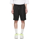 Juun.J Black Pinstripe Zipper Shorts