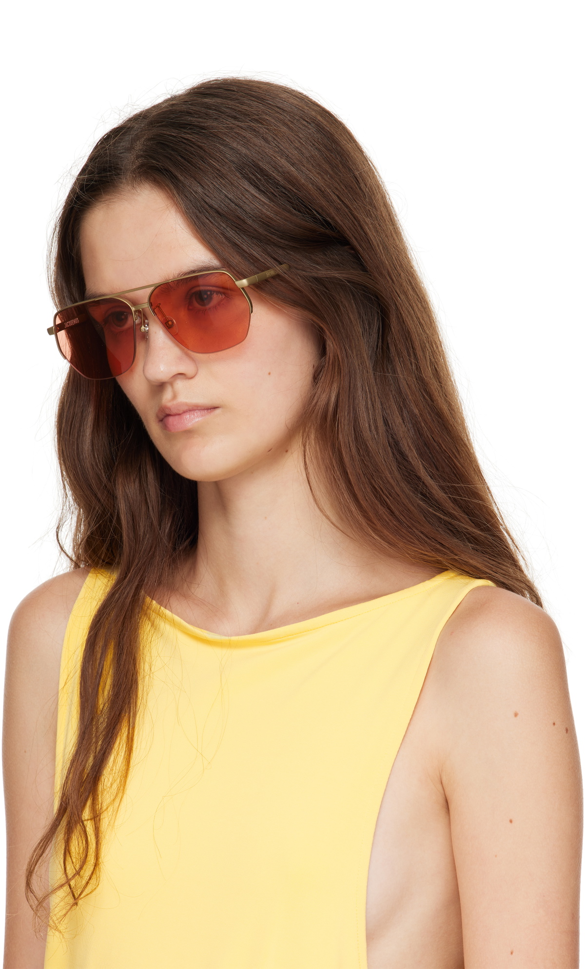JACQUEMUS Gold La Croisière 'The Aviador' Sunglasses