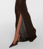Aya Muse Enodia sequined halterneck maxi dress