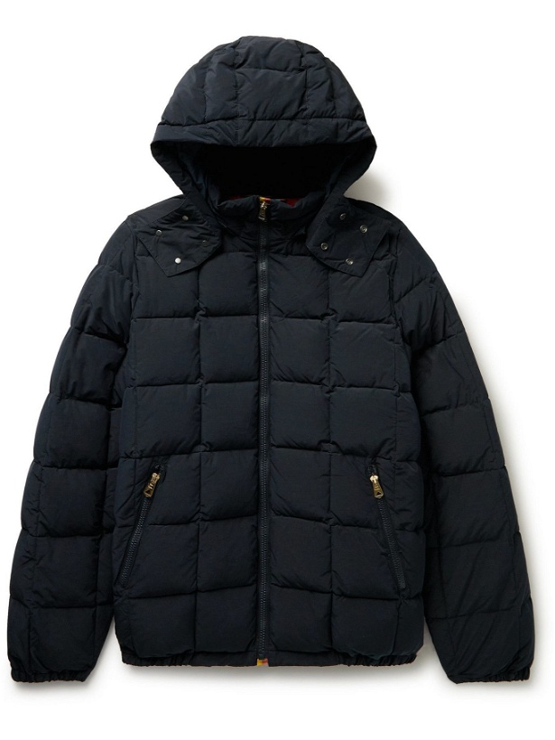 Photo: Paul Smith - Quilted Brushed-Shell Hooded Down Jacket - Blue