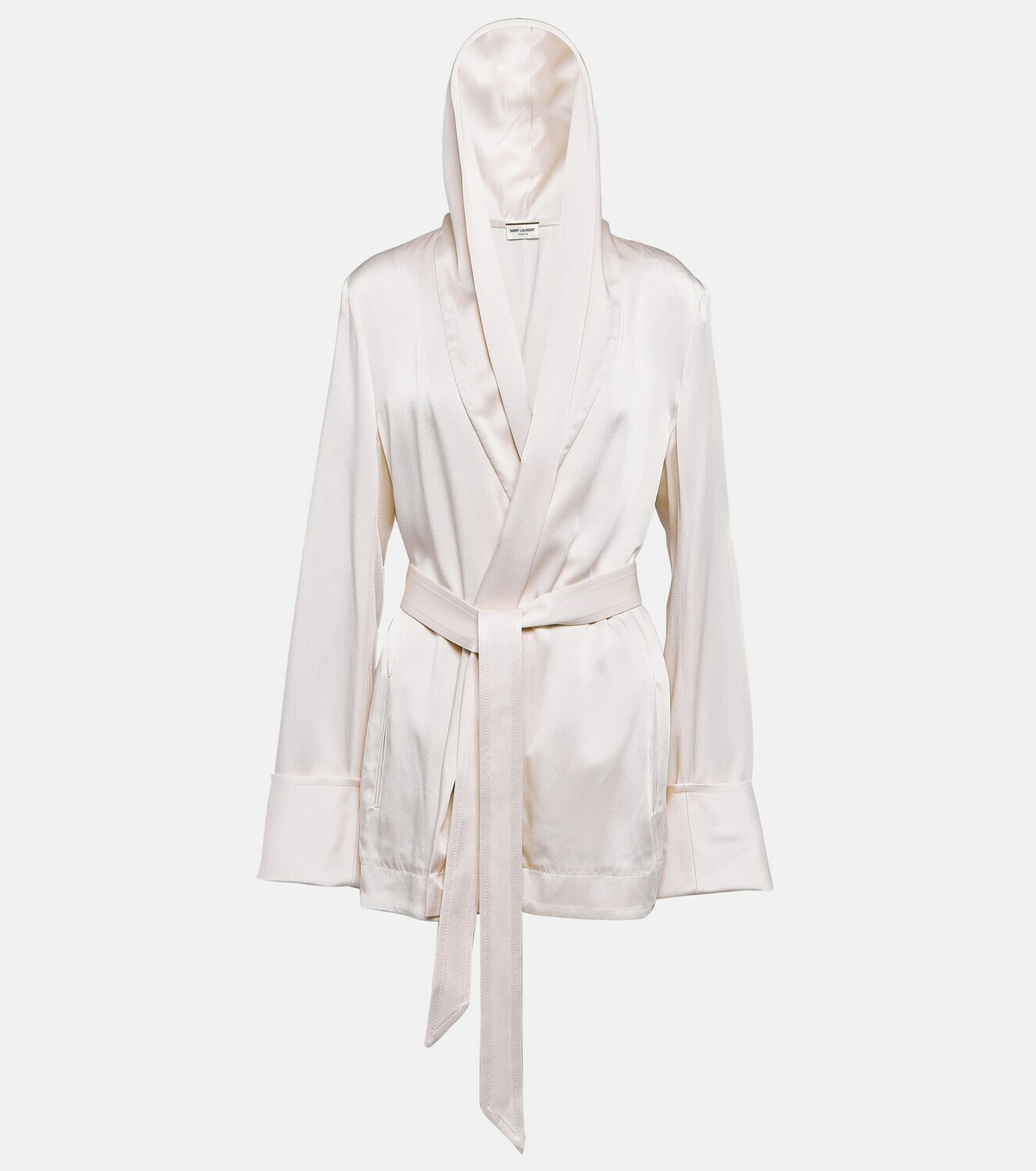 【関税&送料込】Saint Laurent Crepe Envers Satin Oversized P Saint Laurent Hooded crêpe satin wrap Saint Laurent
