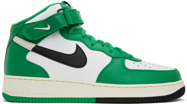 Photo: Nike Green & White Air Force 1 Mid '07 LV8 Sneakers