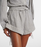 Marant Etoile Thaliany striped cotton shorts