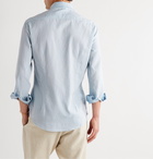 Barena - Slim-Fit Pinstriped Cotton and Wool-Blend Shirt - Blue