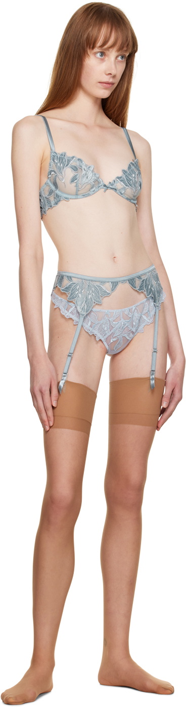 Fleur du Mal Blue Lily Garter Belt