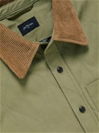 Bellerose - Freeman Corduroy-Trimmed Quilted Cotton Overshirt - Neutrals