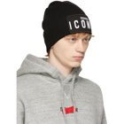 Dsquared2 Black Wool Icon Beanie