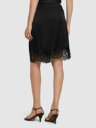 STELLA MCCARTNEY Iconic Satin & Lace Knee Length Skirt