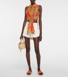 Emilio Pucci Beach Printed self-tie cotton-blend top
