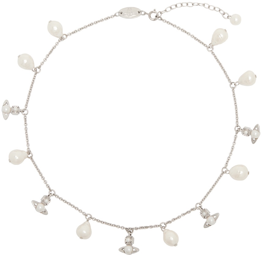 Vivienne Westwood Silver & White Emiliana Necklace