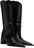 Coperni Black Python Embossed Bridge Cowboy Boots