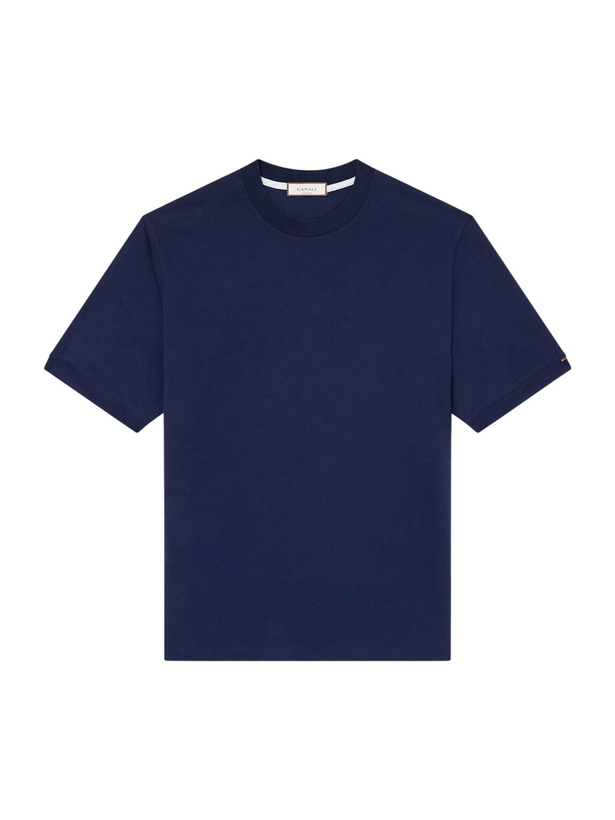 Photo: Canali - Cotton-Jersey T-Shirt - Blue