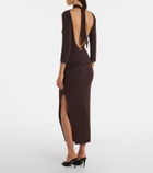 The Attico Draped open-back jersey midi dress