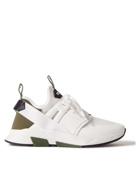 TOM FORD - Jago Neoprene, Suede and Mesh Sneakers - White