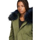 Mr and Mrs Italy Green and Blue Quilted Fur Jacket