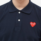 Comme des Garçons Play Men's Polo Shirt in Navy/Red