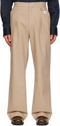 Wooyoungmi Beige Pleated Trousers