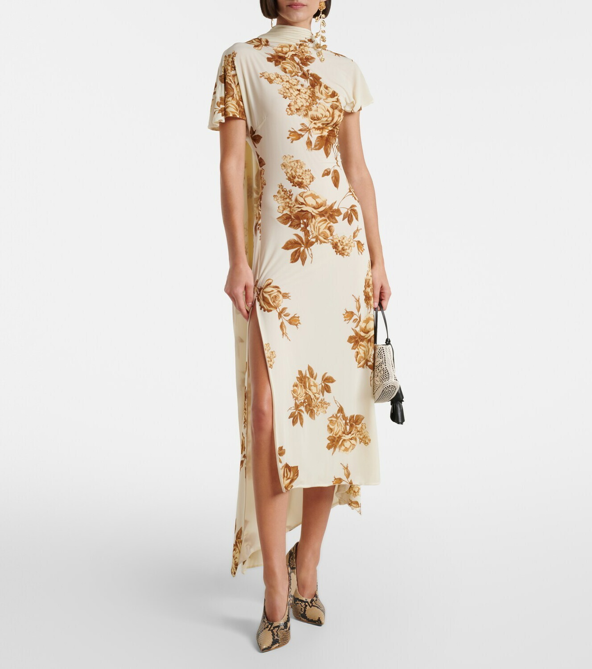 Magda Butrym Floral scarf-detail midi dress