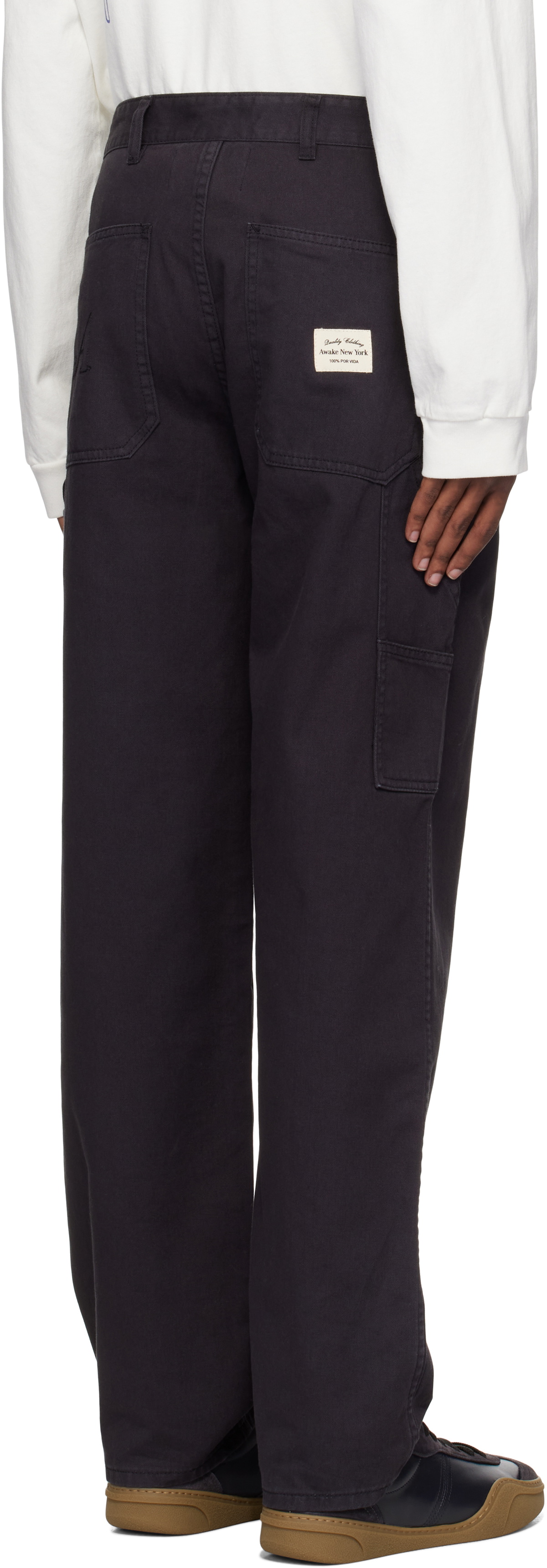 Awake NY Black Dyed Cotton Painter Trousers