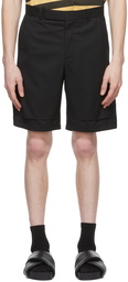 Cornerstone Black Wool Shorts