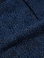 Kingsman - Prince of Wales Checked Cotton-Blend Socks - Blue