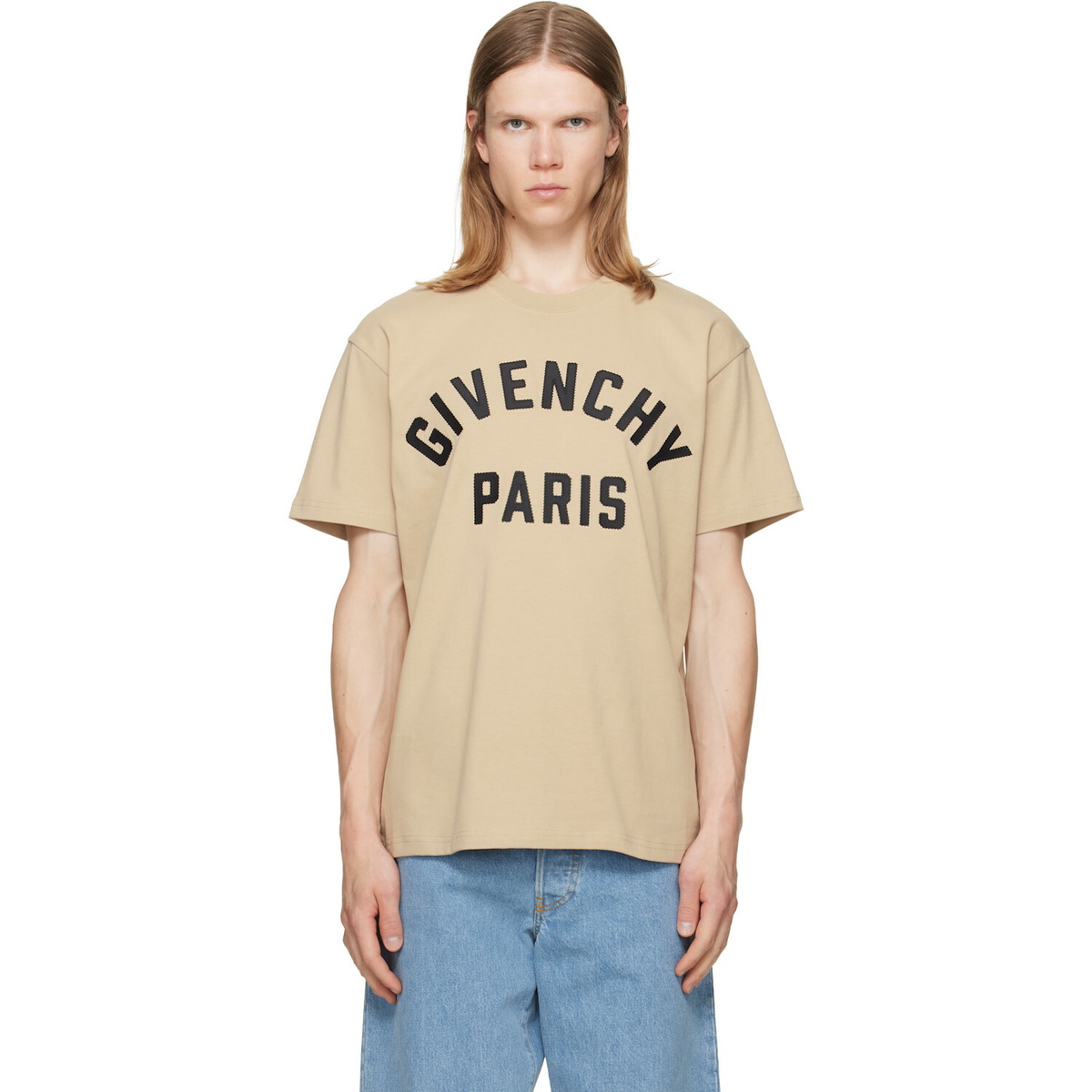 Givenchy Beige 'Givenchy Paris' Cotton T-shirt