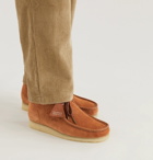 Clarks Originals - Wallabee Leather-Trimmed Brushed-Suede Desert Boots - Orange