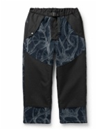 Norbit by Hiroshi Nozawa - Boa Straight-Leg CORDURA®-Panelled Printed Fleece Trousers - Blue